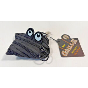 ZIPIT Grillz Clip-On Coin Purse Key Chain Black Monster Stash Pouch Unique Cute